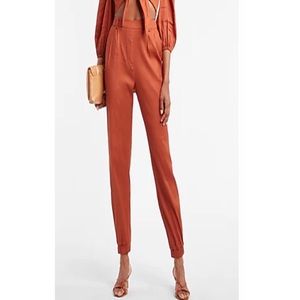 EXPRESS NWT High Waisted Linen-Blend Pull-On Copper Ankle Pant in size small.